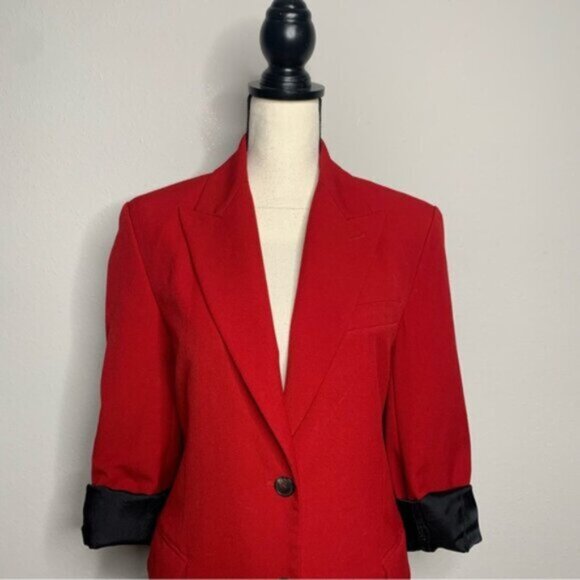 Zara Dark Red Single Breasted Blazer - Picture 7 of 17